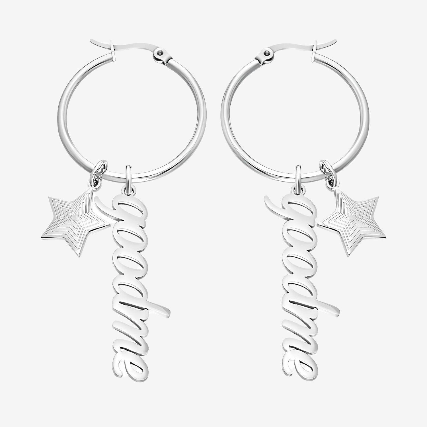 Custom Name Earrings With Little Star