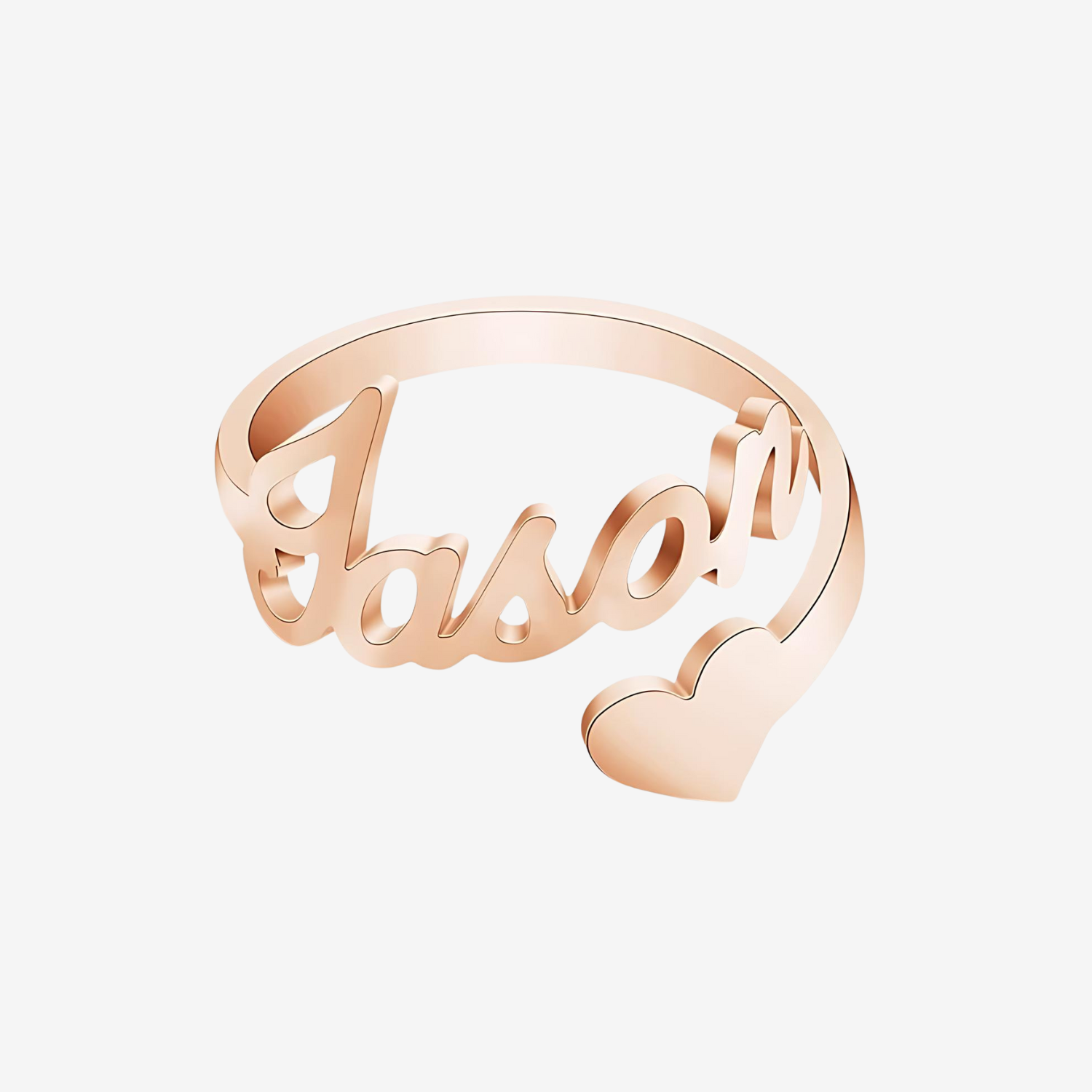 Custom Name Ring Heart Shape Adjustable Rings