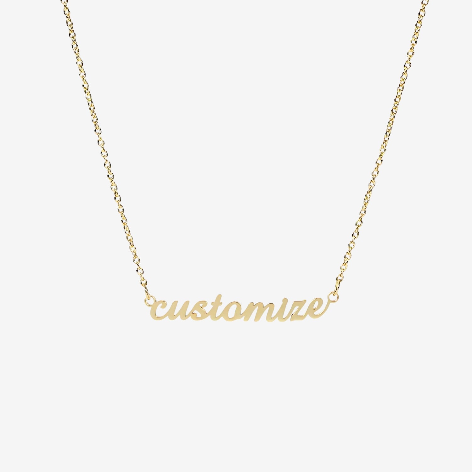 Personalized Name Necklace Stainless Steel 4 Different Fonts Gold