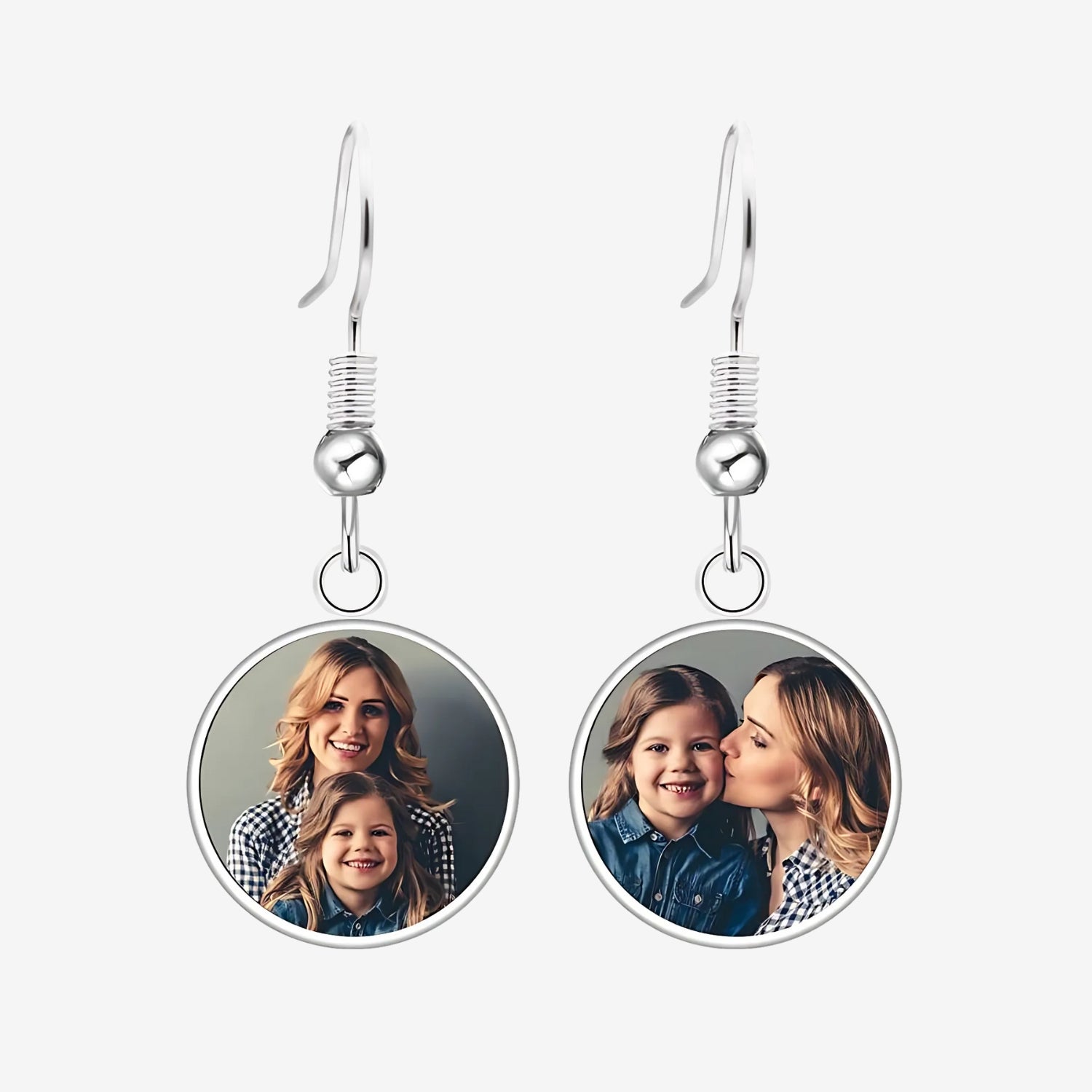 Personalized Photo Earrings Two Photos Custom Earrings