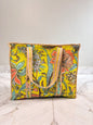 👜 Premium Quilted Tote Bag – Vibrant Yellow Floral Everyday Carry (18x18 Inch)