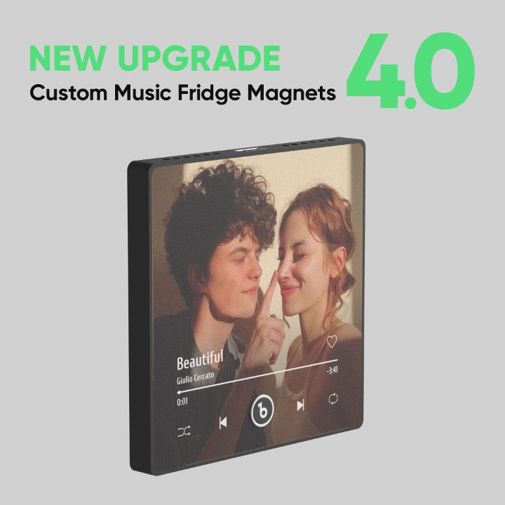 FridgeBeats Framed Custom Music Fridge Magnet New 4.0 Upgrade Colorful Frame Album Personalized Fridge Magnet Photo Gift